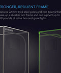 AC Infinity CLOUDLAB 899, ADVANCE GROW TENT 8X8, 2000D DIAMOND MYLAR CANVAS, 96" X 96" X 80" AC Infinity