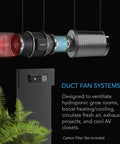 AC Infinity CLOUDLINE S4 Inline Duct Fan System with Speed Controller, 4"
