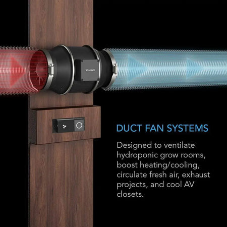 AC Infinity CLOUDLINE T12 Inline Duct Fan System w/ Temp and Humidity Bluetooth Controller, 12" AC Infinity