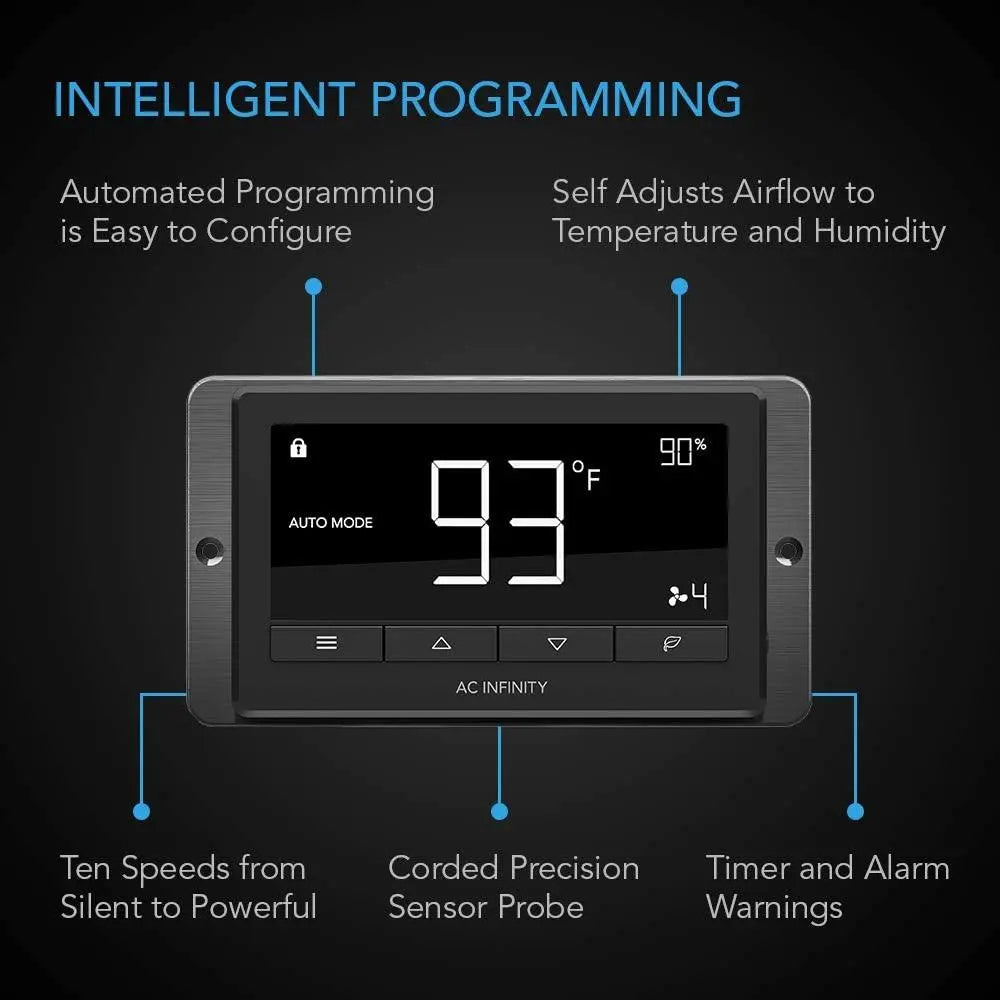 AC Infinity CLOUDLINE T12 Inline Duct Fan System w/ Temp and Humidity Bluetooth Controller, 12" AC Infinity