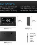 AC Infinity CLOUDLINE T12 Inline Duct Fan System w/ Temp and Humidity Bluetooth Controller, 12" AC Infinity