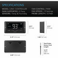 AC Infinity CLOUDLINE T12 Inline Duct Fan System w/ Temp and Humidity Bluetooth Controller, 12" AC Infinity