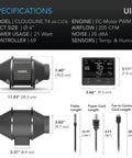 AC Infinity CLOUDLINE T4 Inline Duct Fan System w/ Bluetooth Controller, 4"
