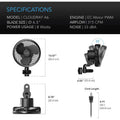 AC Infinity CLOUDRAY A6 GROW TENT CLIP FAN 6 WITH 10 SPEEDS, MANUAL SWIVEL AC Infinity