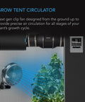 AC Infinity CLOUDRAY A9 GROW TENT CLIP FAN 9 WITH 10 SPEEDS, EC-MOTOR, MANUAL SWIVEL AC Infinity