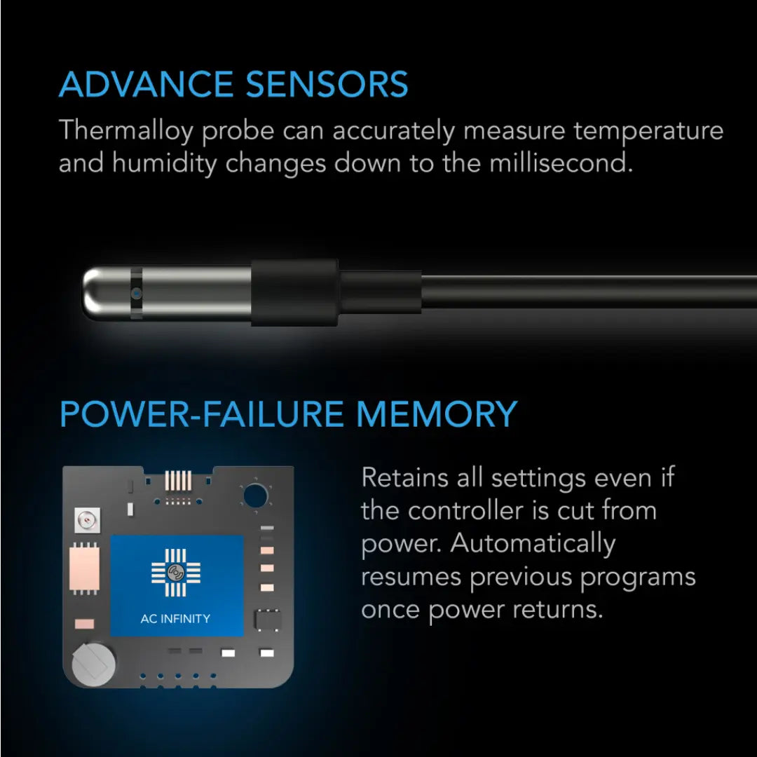 AC Infinity CONTROLLER 67, TEMP & HUMIDITY FAN CONTROLLER, ON/OFF CYCLES + DATA APP AC Infinity