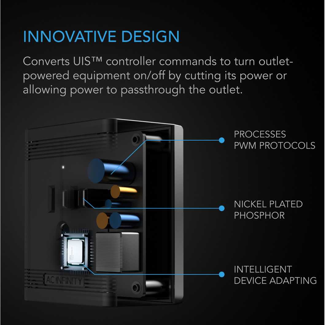 AC Infinity CONTROLLER 69 UIS PLUG, RUNS 120Vac OUTLET-POWERED EQUIPMENT AC Infinity