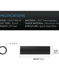 AC Infinity Flexible Four-Layer Ducting, 8" x 25' AC Infinity