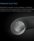 AC Infinity Flexible Four-Layer Ducting, 8" x 8' AC Infinity