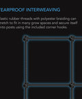 AC Infinity GROW TENT TRELLIS NETTING, FLEXIBLE ELASTIC CORDS, 3'x3 AC Infinity
