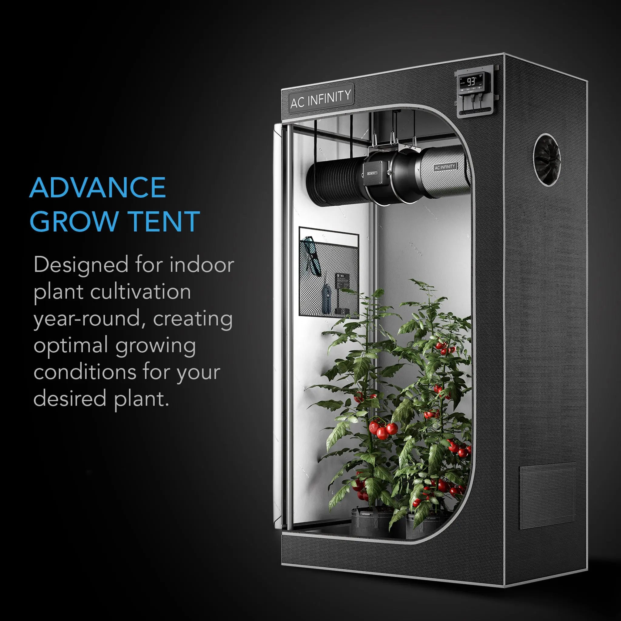 AC Infinity Grow Tent CLOUDLAB 632, 36"x24"x72" Reflective 2000D Mylar Grow Tent