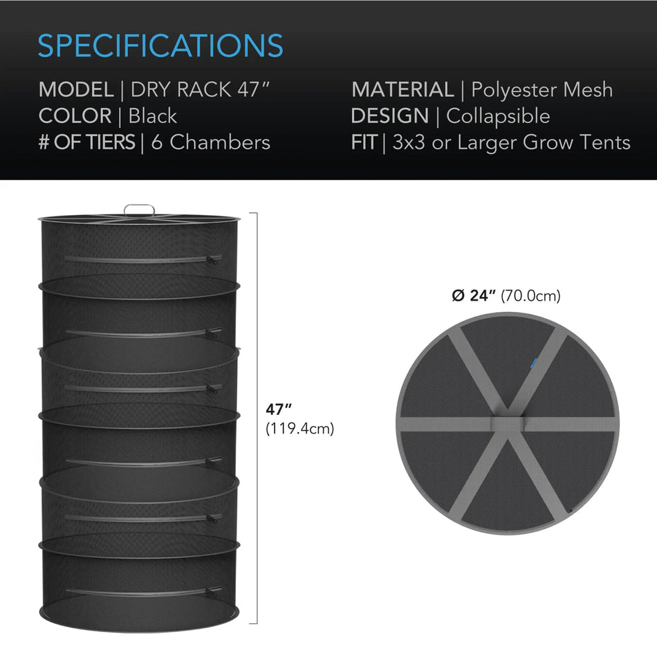 AC Infinity HANGING HERB DRYING RACK, SIX TIERS, 24 IN. DIAMETER AC Infinity