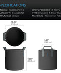 AC Infinity HEAVY DUTY FABRIC POTS, 3 GALLON, 5-PACK AC Infinity