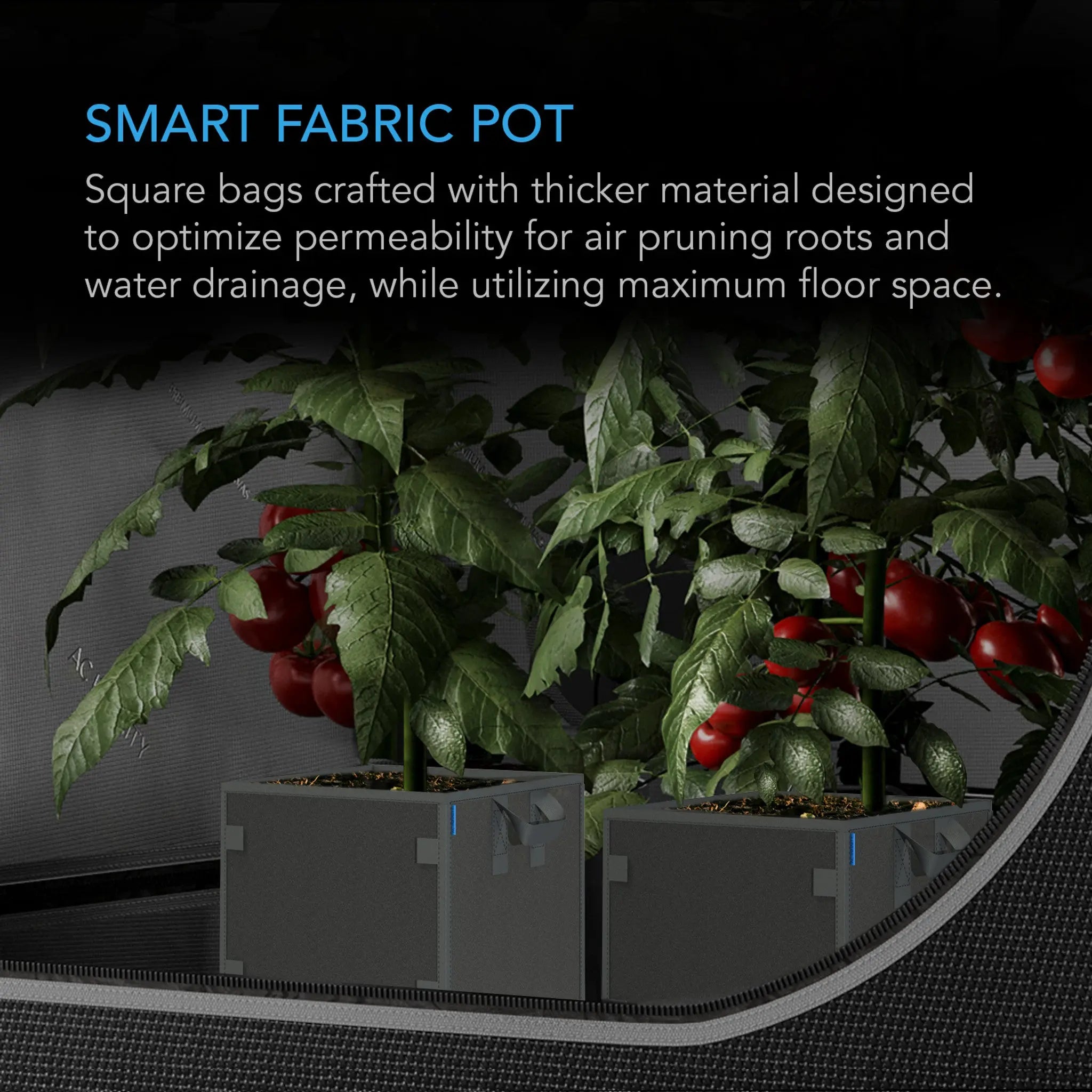 3 gallon square plant pots AC Infinity Heavy Duty Square Fabric Pots, 3 Gallon | In-Stock