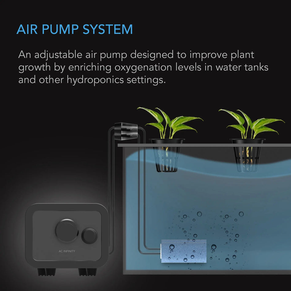 AC Infinity HYDROPONICS AIR PUMP, TWO-OUTLET PUMPING KIT, 45 GPH (2.8 L/M) AC Infinity