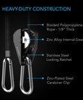 AC Infinity Heavy-Duty Adjustable Rope Ratchet Clip Hanger, One Pair AC Infinity