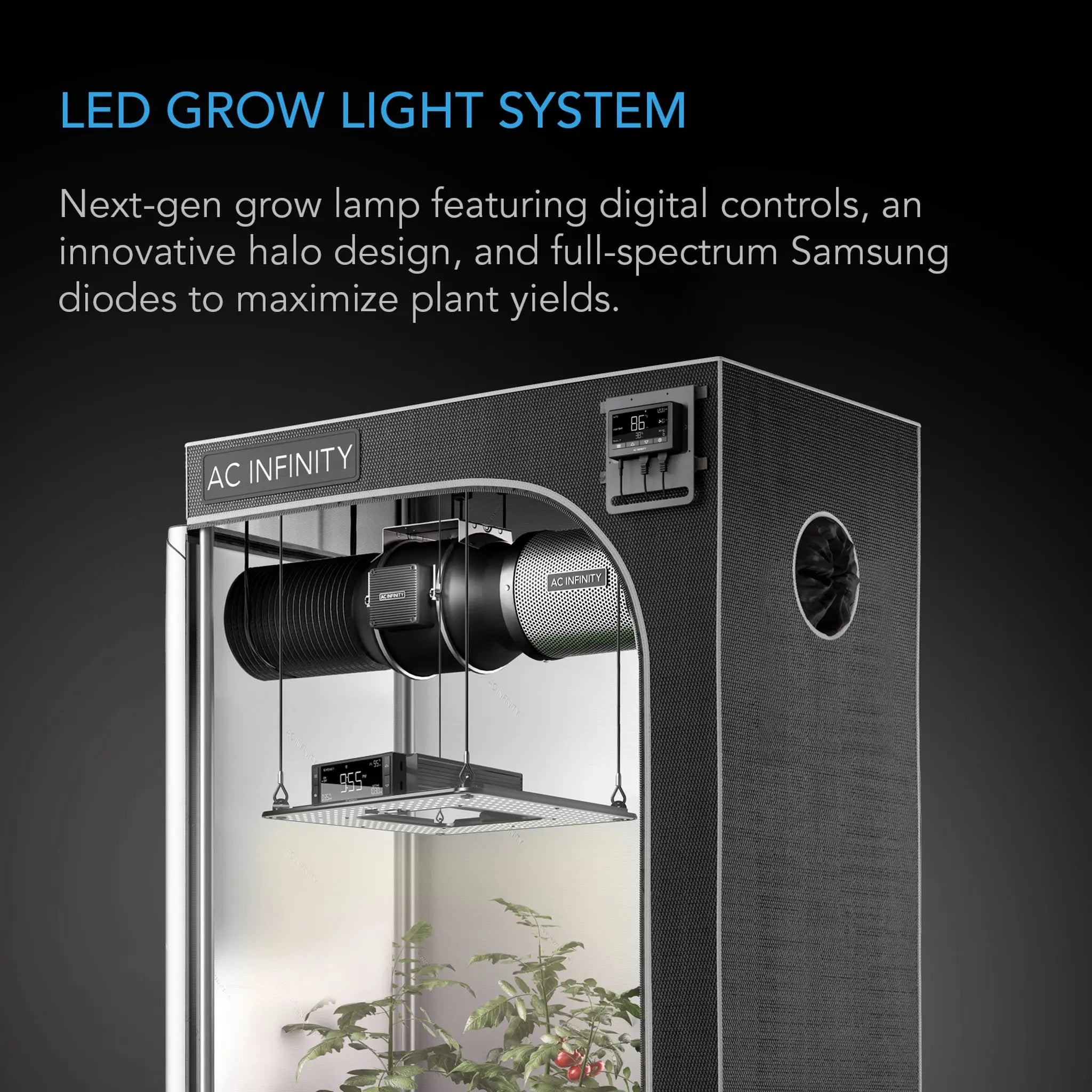 grow light for 4x2 tent IONGRID T24, Full Spectrum LED Grow Light 260W, 2x4 FT. Coverage