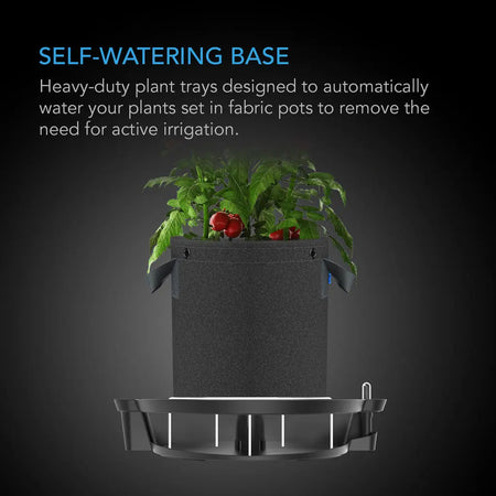 AC Infinity SELF-WATERING FABRIC POT PLANTER BASE, 4-PACK AC Infinity