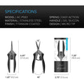 AC Infinity STAINLESS STEEL PRUNING SHEAR WITH CLEANING KIT, 6.6 STRAIGHT BLADES AC Infinity