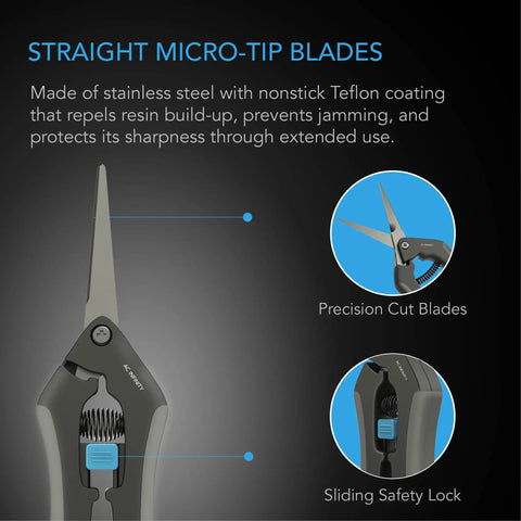 AC Infinity Stainless Steel Pruning Shear, Straight Blades, 6.6" AC Infinity