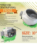 Bloomerang® Typhoon Inline Blower Fan 10", 651 cfm Bloomerang