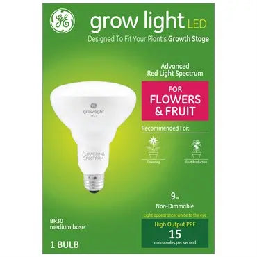 GE Lighting Grow Light Advanced Red Spectrum LED BR30, 9W GE Plant Lighting