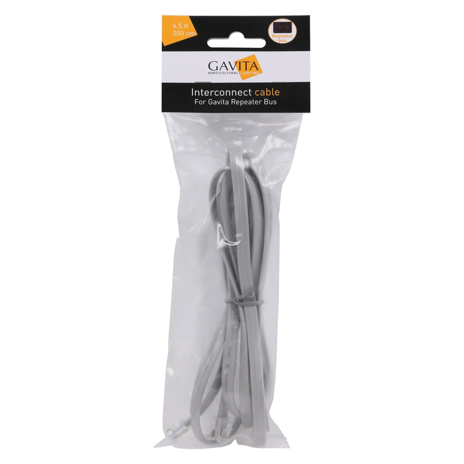 Gavita Interconnect Cable for Repeater Bus Gray 6P6C 2 m, 6.5' Gavita