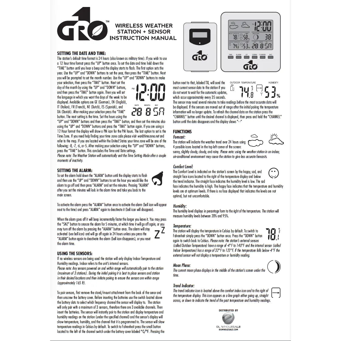 Grow1 Wireless Weather Station with Sensor Grow1