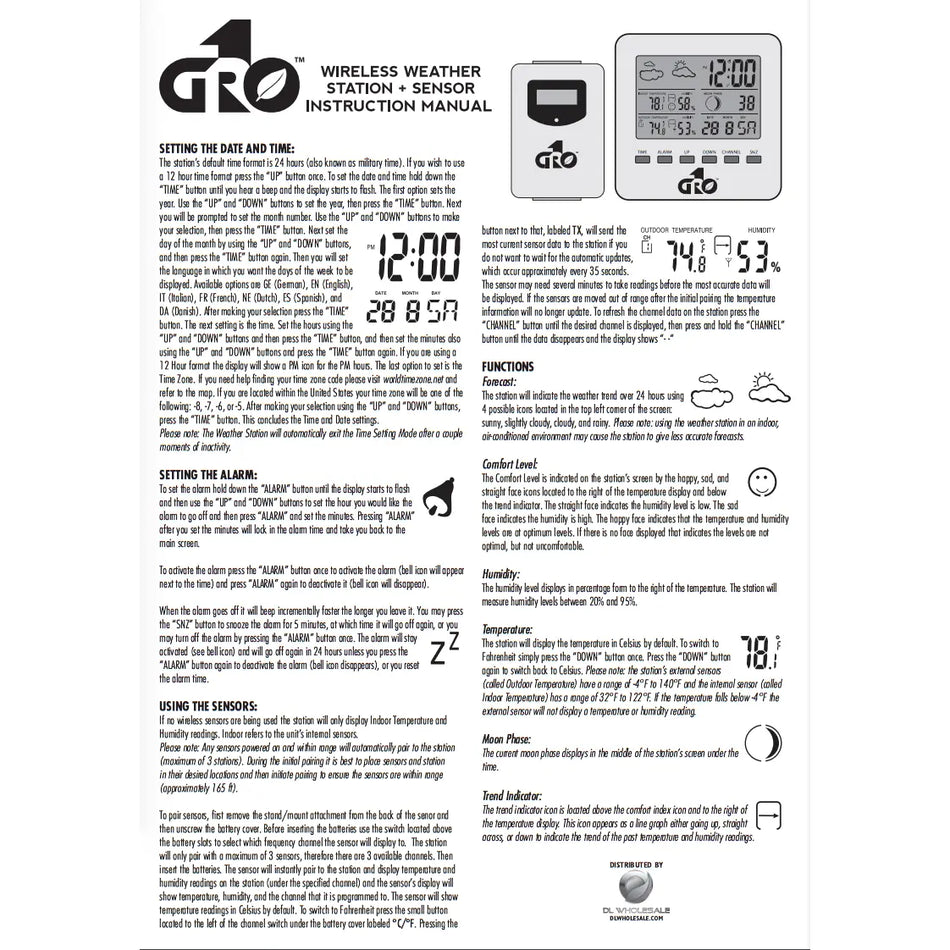 Grow1 Wireless Weather Station with Sensor Grow1