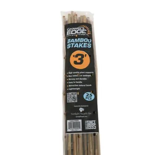 Grower's Edge® Natural Bamboo, 3' | Pack of 25 Growers Edge