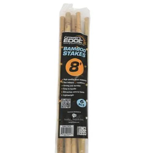 Grower's Edge® Natural Bamboo, 8' | Pack of 6 Growers Edge