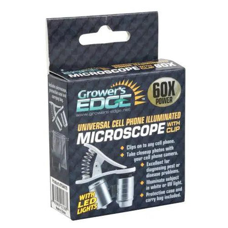 Grower's Edge® Universal Cell Phone Illuminated Microscope with Clip, 60x Growers Edge