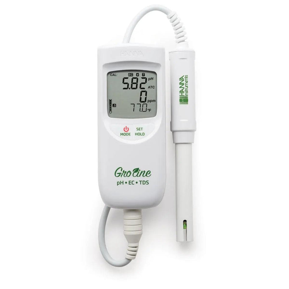 HANNA® GroLine Hydroponic Waterproof pH/EC/TDS/Temperature Portable Meter Hanna Instruments