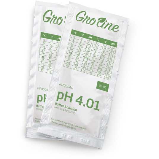 HANNA® GroLine pH 4.01 Calibration Buffer Sachets, 20 mL Hanna Instruments