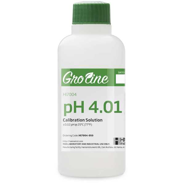 HANNA® Groline pH 4.01 Calibration Buffer, 500 mL Hanna Instruments