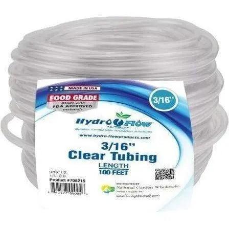 Hydro Flow® Vinyl Tubing Clear, 3/16" ID - 1/4" OD, 100' Hydro Flow