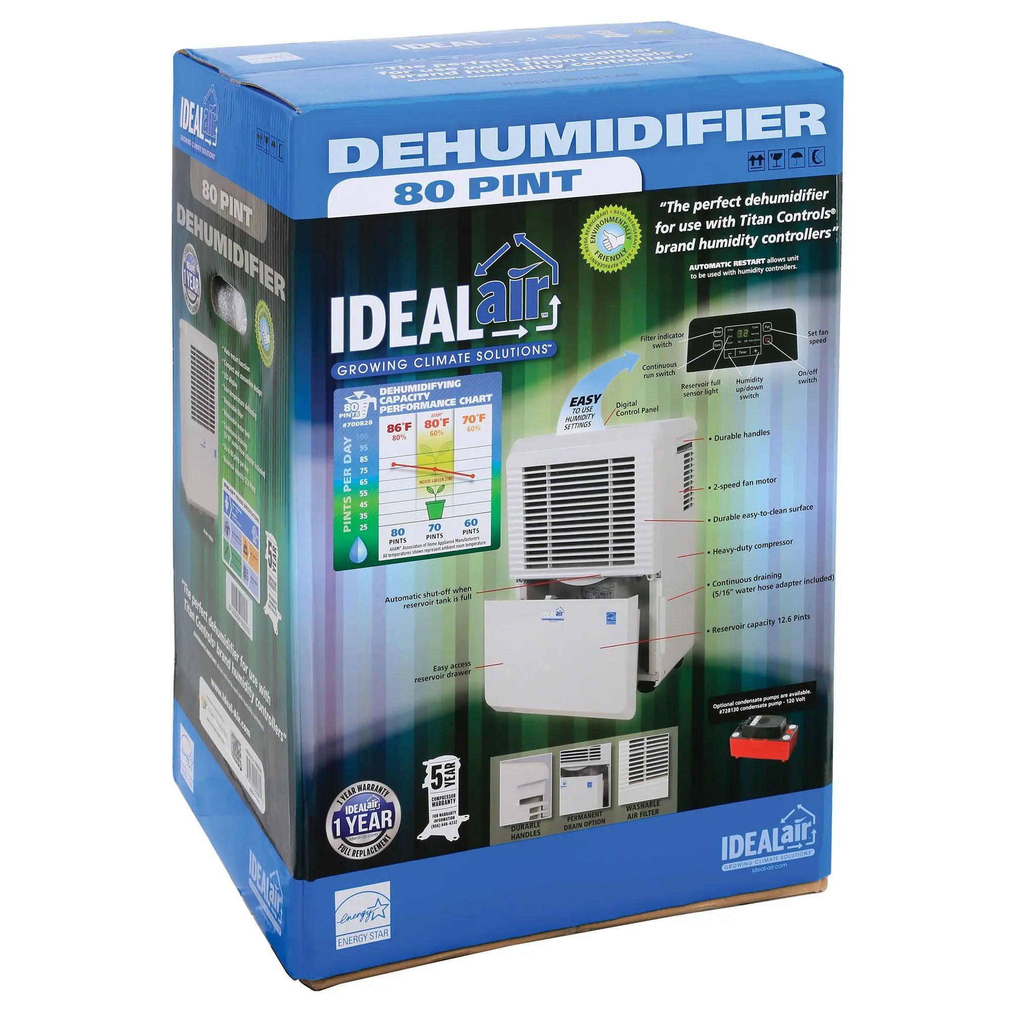 Ideal-Air Dehumidifier, 50 Pint - Up to 80 Pints per Day Ideal-Air