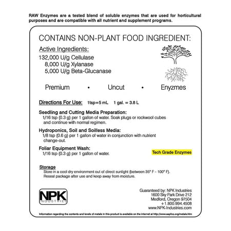 NPK RAW Enzymes, 2 oz NPK Industries
