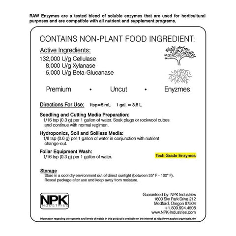 NPK RAW Enzymes, 2 oz NPK Industries