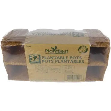 PlantBest Biodegradable Coconut Coir Pot Strip, 2.5" | Pack of 32 PlantBest