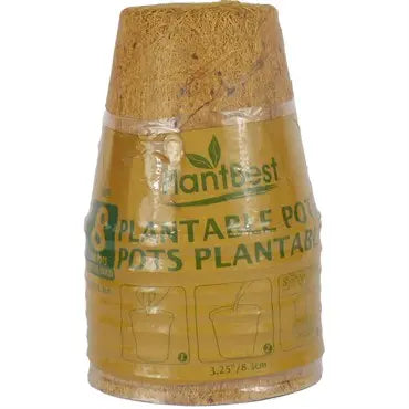 PlantBest Biodegradable Coconut Coir Pots, 3.25" | Pack of 8 PlantBest