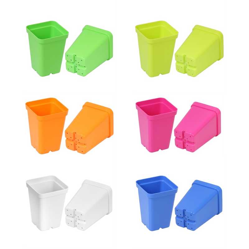SUNPACK 2.5" Heavy Duty Seed Starter Square Pot | Assorted Colors