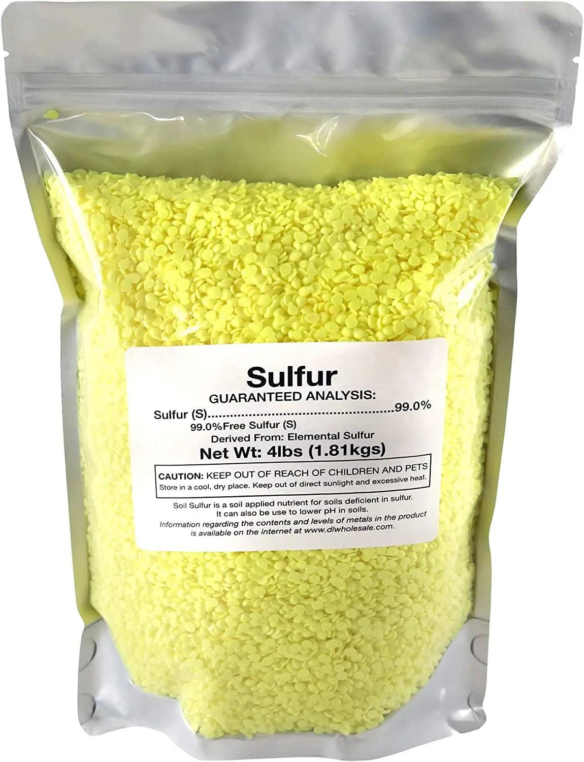 Sulfur Prills, Fertilize, Adjust Soil PH or Fungal Vaporizing, OMRI Certified, 4lb Grow1