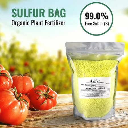 Sulfur Prills, Fertilize, Adjust Soil PH or Fungal Vaporizing, OMRI Certified, 4lb Grow1