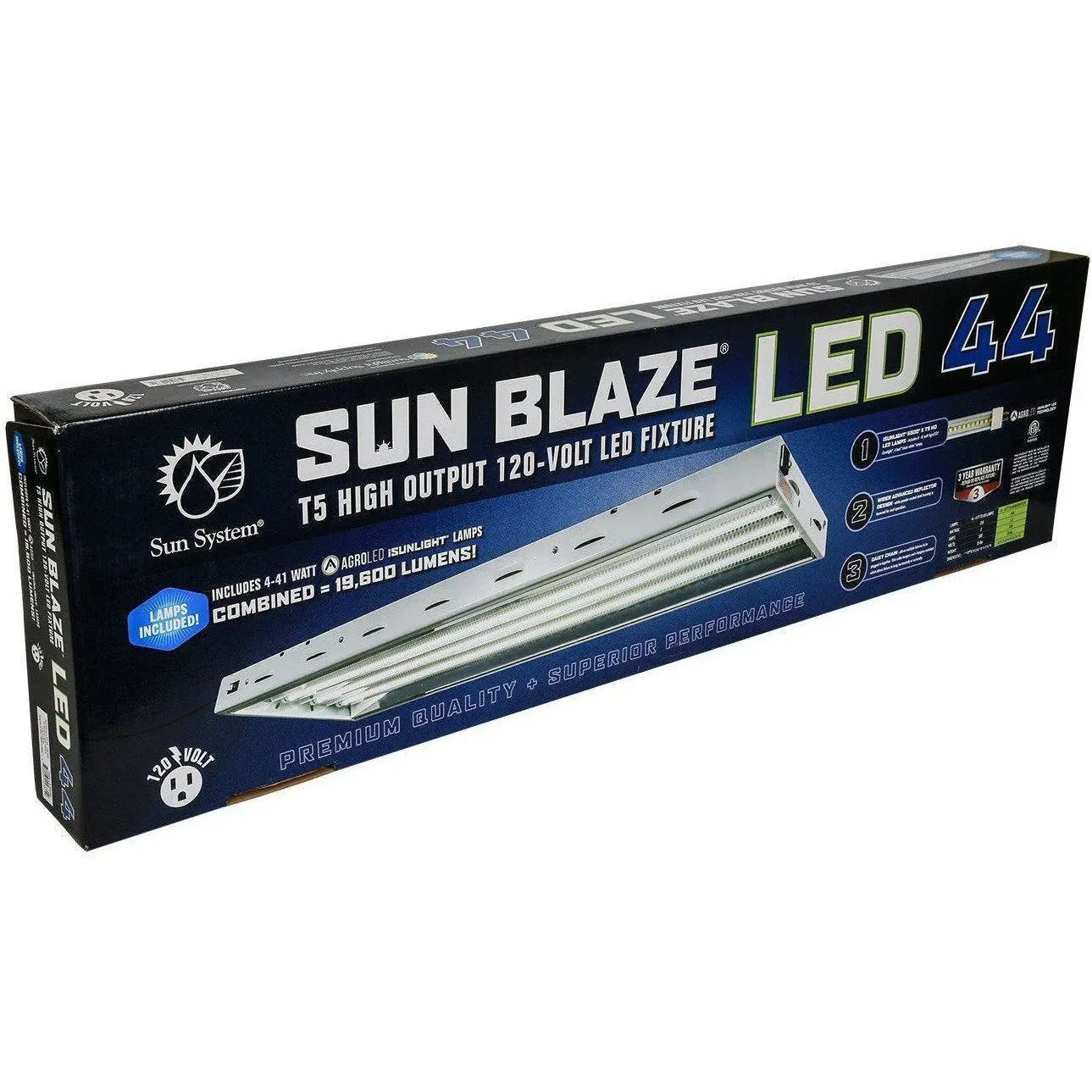 Sun Blaze® T5 LED 44, 4 Lamp 4' Fixture, 120V Sun Blaze & Solar Flare