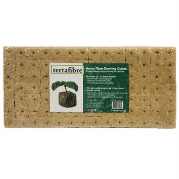 Terrafibre Hemp Fiber Grow Cube Starter Plugs, 1.5" | Sheet of 98 Terrafibre