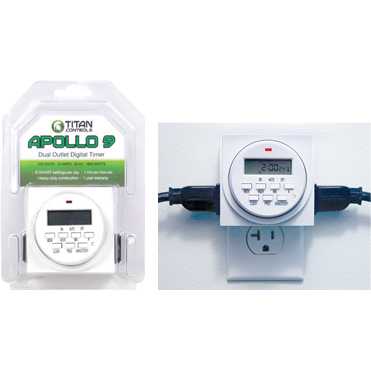 Titan Controls® Apollo® 9, Two Outlet 120v Digital Timer Titan Controls