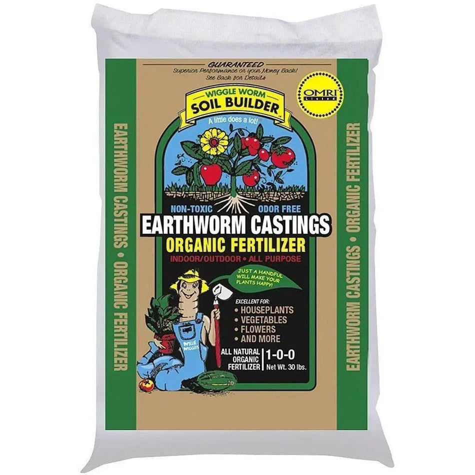 Wiggle Worm Soil Builder Earthworm Castings, 30 lb Wiggle Worm